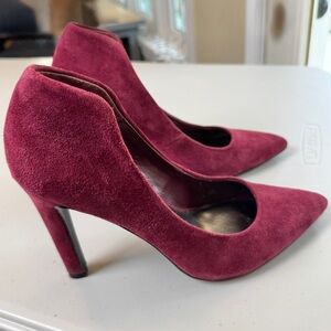 Steven by Steve Madden Burgundy Plum Suede Pointed Toe Stiletto Heels Size 8